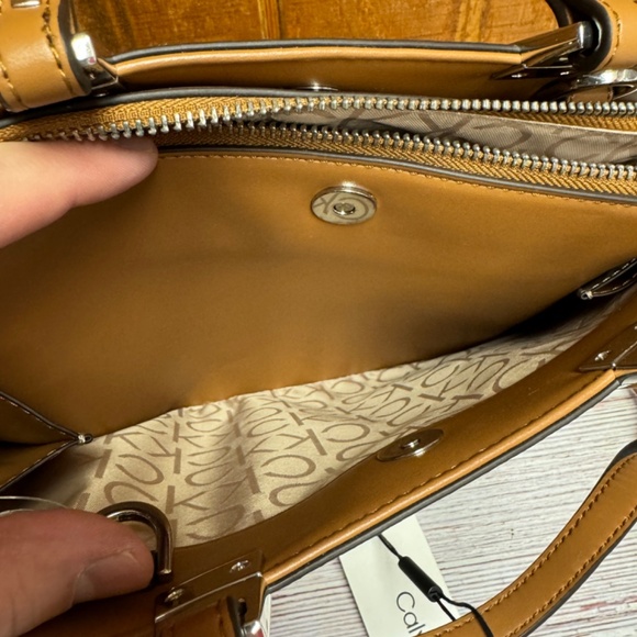 CALVIN KLEIN Charlie Signature Zip-Top Satchel - Picture 6 of 7